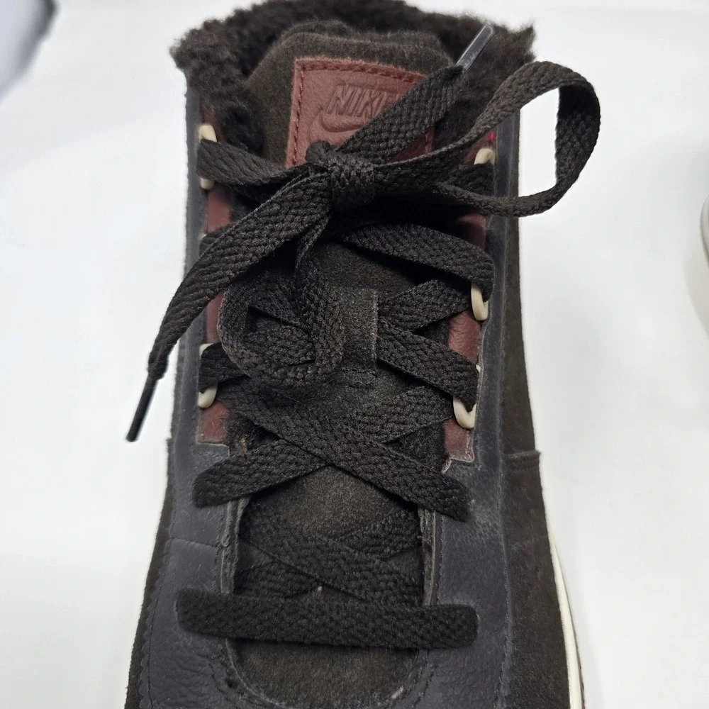 Nike Toki Premium FB Baroque Brown Suede Fur Lined Mid Top Sneakers 10